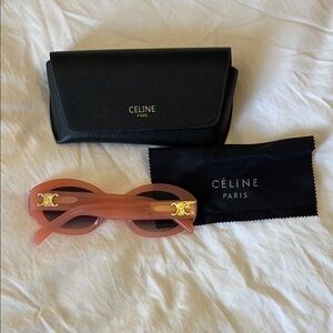 Pink Transparent Round Sunglasses